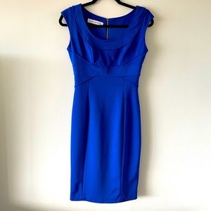 Maggie London Royal Blue Scuba Dress (Size 4)